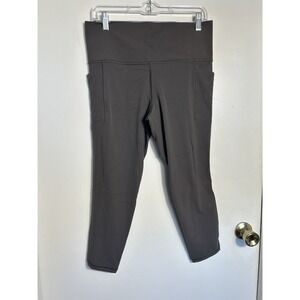 Athleta Salutation Stash 7/8 Tight Leggings High Rise Pockets Powervita Large